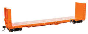Walthers Proto ~ HO Scale ~ 50' CC&F Bulkhead Flatcar ~ Ready to Run ~ Canadian National #603405 (orange) ~ 920-104351
