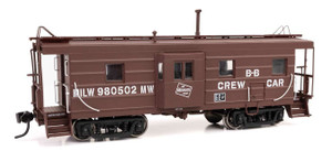 Walthers Proto ~ HO Scale ~ Milwaukee Road Rib Sided Caboose ~ Milwaukee Road #980502 ~ 920-103659