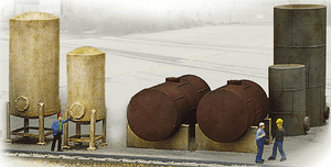 Walthers Cornerstone ~ HO Scale ~ Walthers Industrial Tanks Detail Set ~ Kit ~ 933-3197