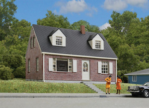 Walthers Cornerstone ~ HO Scale ~ Brick Cape Cod House ~ Kit ~ 933-3774