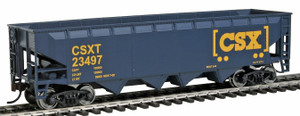 Walthers Trainline ~ HO Scale ~ Offset Hopper ~ Ready to Run ~ CSX Transportation (blue, yellow; Boxcar Logo) ~ 931-1425