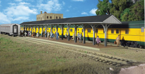 Walthers Cornerstone ~ HO Scale ~ Wood Station Shed & Platform ~ Kit ~ 933-3188