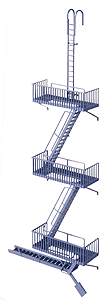 Walthers Cornerstone ~ HO Scale ~ Vintage Fire Escape ~ Kit ~ 933-3729