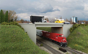 Walthers Cornerstone ~ HO Scale ~ Modern Concrete Highway Overpass ~ Kit ~ 933-4566