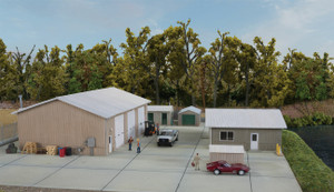 Walthers Cornerstone ~ HO Scale ~ Vehicle Maintenance Facility ~ Kit ~ Set of five buildings ~ 933-4122