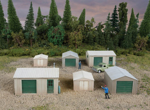 Walthers Cornerstone ~ HO Scale ~ Metal Yard Shed ~ Kit ~ Set of 2 each of 3 styles ~ 933-4123