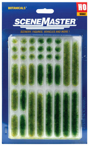 Walthers SceneMaster ~ HO Scale ~ Grass Tufts and Strips 1/4" 0.6cm Tall ~ Summer, 18 of Each ~ 949-1103
