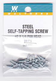 Walthers Tools & Screws ~ Any Scale ~ #2 Self-Tapping Steel Sheet Metal Screws ~ package(24) ~ 1/4 x .088" .64 x .22cm ~ 947-1190