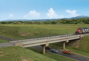 Walthers Cornerstone ~ HO Scale ~ Modern Long-Span Concrete Railroad Bridge ~ Kit ~ 20-7/8 x 2-7/8" 53 x 7.3cm ~ 933-4592