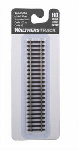 Walthers WalthersTrack ~ HO Scale ~ Nickel Silver Transition Track ~ Code 100 to Code 83 - 6" 15.3 cm Long ~ 948-83003