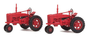 Walthers SceneMaster ~ HO Scale ~ Farm Tractor (2-Pack) ~ Assembled ~ Red ~ 949-4160