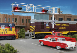 Walthers SceneMaster ~ HO Scale ~ Modern Cantilever Grade Crossing Signal ~ Two-Lane ~ 949-4330