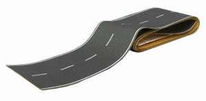 Walthers SceneMaster ~ HO Scale ~ Flexible Self-Adhesive Paved Roadway -- Vintage Highway (White Dashed Centerline, White Solid Edge Markings) ~ 949-1250