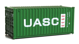 Walthers SceneMaster ~ HO Scale ~ 20' Corrugated Container ~ Assembled ~ UASC (green, white, red) ~ 949-8076
