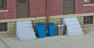Walthers SceneMaster ~ HO Scale ~ Vintage Garbage Cans & Recycling Bins ~ Kit (20) ~ 949-4127
