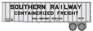 Walthers SceneMaster ~ HO Scale ~ Flexi-Van 40' Trailer 2-Pack ~ Assembled ~ Southern Railway (Containerized Freight; end doors) ~ 949-2614