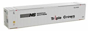Walthers SceneMaster ~ HO Scale ~ 48' Ribbed Side Container ~ Assembled ~ Norfolk Southern/Triple Crown (white, black, red) ~ 949-8465