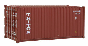 Walthers SceneMaster ~ HO Scale ~ 20' Corrugated Container ~ Assembled ~ Triton (brown, white) ~ 949-8053