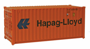 Walthers SceneMaster ~ HO Scale ~ 20' Corrugated Container ~ Assembled ~ Hapag-Lloyd (orange, blue) ~ 949-8055