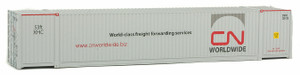 Walthers SceneMaster ~ HO Scale ~ 53' Singamas Corrugated-Side Container ~ Assembled ~ Canadian National (white, gray, red; Worldwide Logo) ~ 949-8518