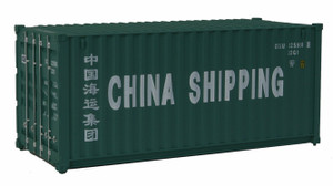 Walthers SceneMaster ~ HO Scale ~ 20' Corrugated Container ~ Assembled ~ China Shipping (green, white; Billboard Lettering) ~ 949-8056