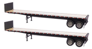 Walthers SceneMaster ~ HO Scale ~ 40' Flatbed Trailer ~ Ready to Run ~ 2-Pack ~ Black ~ 949-2703