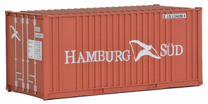Walthers SceneMaster ~ HO Scale ~ 20' Corrugated Container with Flat Panel ~ Assembled ~ Hamburg Sud ~ 949-8006