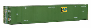 Walthers SceneMaster ~ HO Scale ~ 53' Singamas Corrugated Side Container ~ Ready to Run ~ EMP (green, yellow) ~ 949-8503