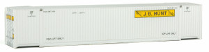 Walthers SceneMaster ~ HO Scale ~ 53' Singamas Corrugated-Side Container ~ Assembled ~ J.B. Hunt (white, yellow, black) ~ 949-8522