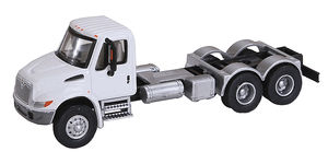 Walthers SceneMaster ~ HO Scale ~ International 4300 Dual-Axle Semi Tractor Only ~ Assembled ~ White Cab, Black Chassis ~ 949-11530