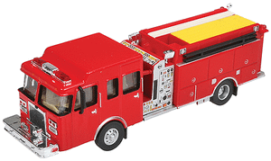 Walthers SceneMaster ~ HO Scale ~ Heavy-Duty Fire Engine ~ Assembled ~ Red ~ 949-13800