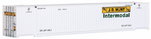 Walthers SceneMaster ~ HO Scale ~ 53' Singamas Corrugated Side Container ~ Ready to Run ~ J.B. Hunt Intermodal (white, yellow, green) ~ 949-8506