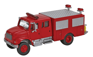Walthers SceneMaster ~ HO Scale ~ International 4900 First Response Fire Truck ~ Assembled ~ Red ~ 949-11893
