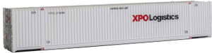 Walthers SceneMaster ~ HO Scale ~ 53' Singamas Corrugated-Side Container ~ Assembled ~ XPO Logistics ~ White, Black, Red ~ 949-8531