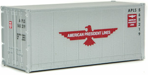 Walthers SceneMaster ~ HO Scale ~ 20' Smooth-Side Container ~ Ready to Run ~ American President Lines (gray, red, white; Eagle Logo) ~ 949-8651