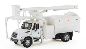 Walthers SceneMaster ~ HO Scale ~International 4300 2-Axle Truck with Tree Trimmer Body ~ Assembled ~ White Cab, Body and Boom ~ 949-11745