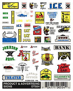 Woodland Scenics ~ Dry Transfer Signs ~ Product & Advertising ~ DT554