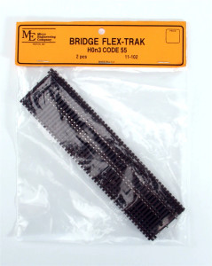 Micro Engineering ~ HOn3 Scale ~ Code 55 ~ 7" Bridge Nonweathered Flex Track ~ 2 Pack ~ 11-102