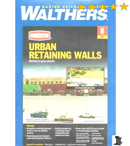 Walthers Cornerstone ~ N Scale ~ Concrete Urban Retaining Walls ~ Kit ~ 933-3882
