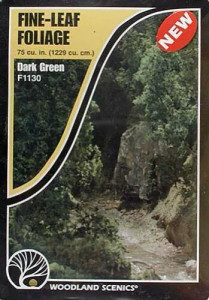Woodland Scenics  ~ Fine-Leaf Foliage Dark Green ~ F1130