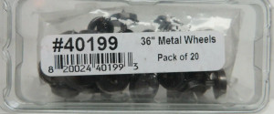 Bowser ~ HO Scale ~ Wheelsets ~ 36 Inch Metal Wheels ~ Needlepoint Axle ~ 20 Pcs ~ 40199