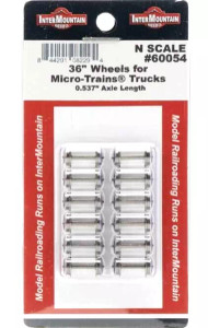 Intermountain IRC ~ N Scale ~ 36" Wheel Sets .537 For Micro Trains ~ package(12) ~ 60054