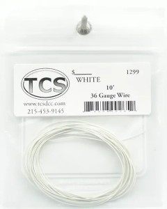 TCS ~ 36 AWG ~ DCC Decoder Wire ~ 10 Feet ~ White ~ 1299