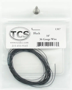 TCS ~ 36 AWG ~ DCC Decoder Wire ~ 10 Feet ~ Black ~ 1307