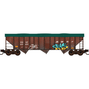 Micro Trains ~ N Scale ~ BNSF with Tarp Weathered 3-pack ~ open hoppers ~ 98302252