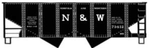 Accurail ~ HO Scale ~ Norfolk & Western USRA 2-Bay Open Hopper ~ 81521