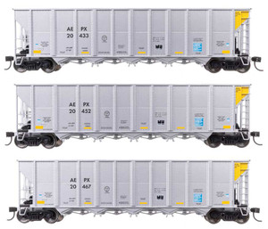 Walthers Mainline ~ HO Scale ~ 50' RD-4 Coal Hopper ~ American Electrical Power Service Corp AEPX ~ 3 Pack #2 ~ 910-56868