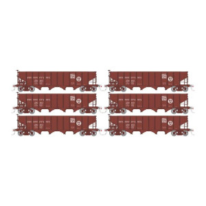 Rapido ~ HO Scale ~ PRR H21A 4 Bay Hopper ~ Pennsylvania ~ Coal Slogan ~ 6 Pack ~ 178004