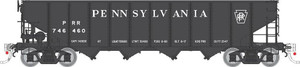Rapido ~ HO Scale ~ PRR H21E 4 Bay Hopper ~ Pennsylvania ~ Black Plain Keystone ~ #747892 ~ 178010A
