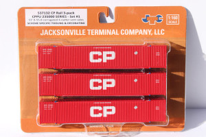 Jacksonville Terminal JTC ~ N Scale ~ CP Series #1 53' HIGH CUBE 8-55-8 Corrugated Containers with Stackable Magnetic System ~ 537132